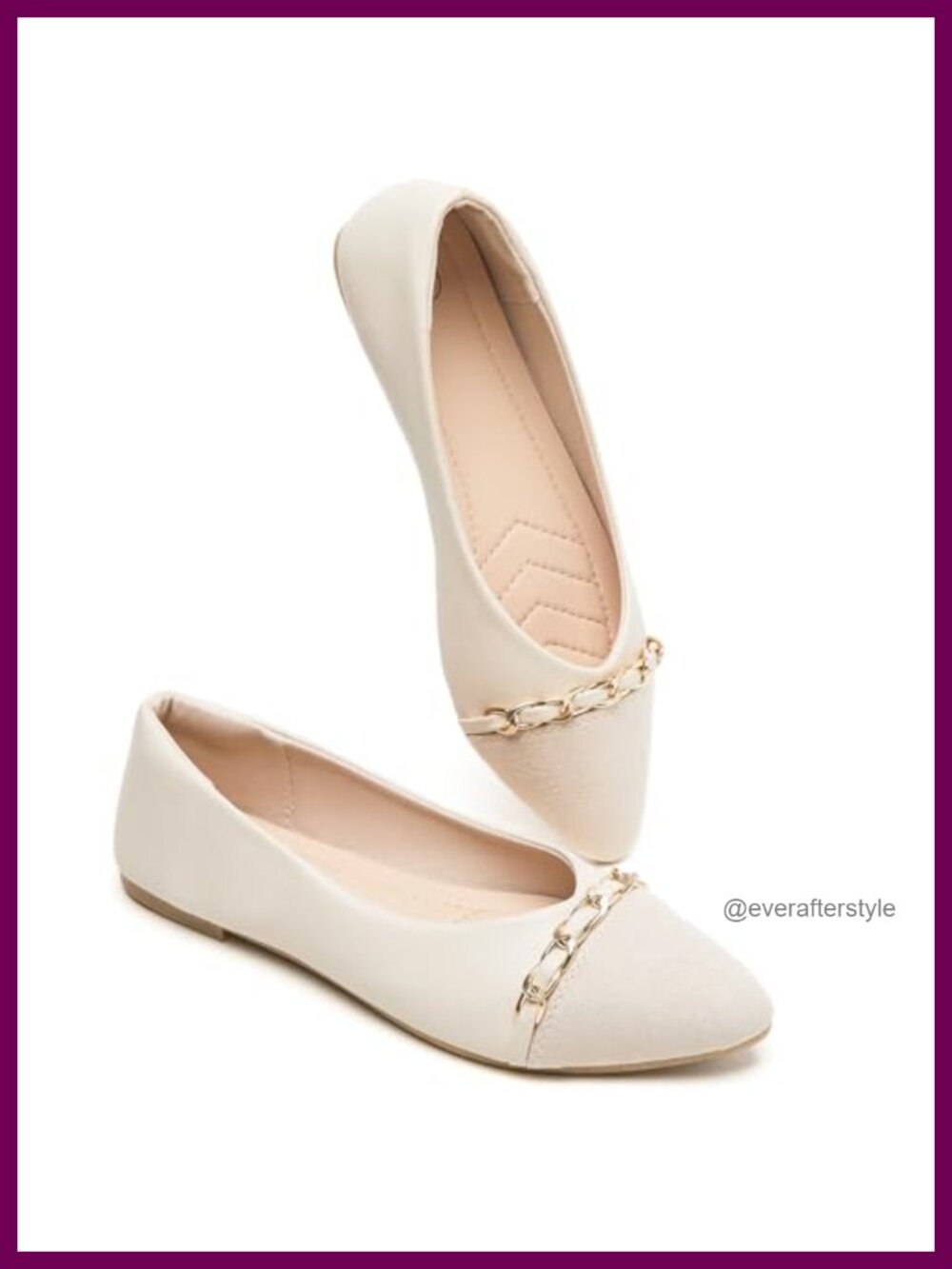 Women's Pointed Toe Flats Faux Leather Memory Foam Dress Shoes